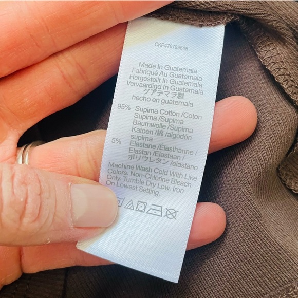 Madewell Supima Brightside Rib Cutaway Tank NWT in Dark Coffee - Picture 9 of 12